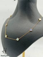 گردنی طلای ونکلیف آبی و سفید - Image 2