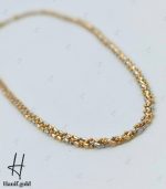 گردنی طلای سه رنگ،طرح خودکاری ظریف - Image 3