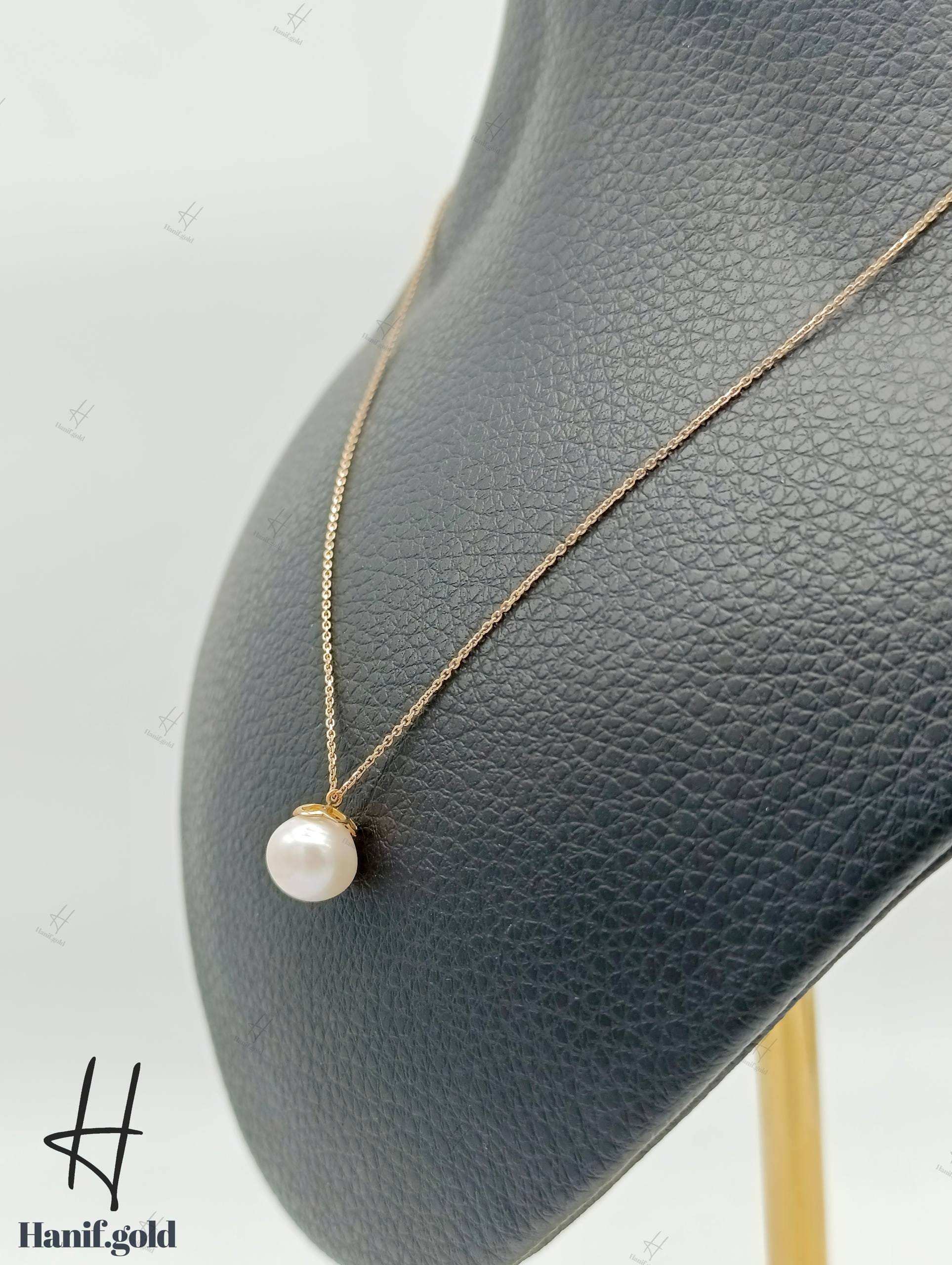 photo_۲۰۲۵-۱۰-۰۷_۱۲-۳۵-۲۴ گردنی طلای سوپرسوپریت گوی مروارید - Image 1