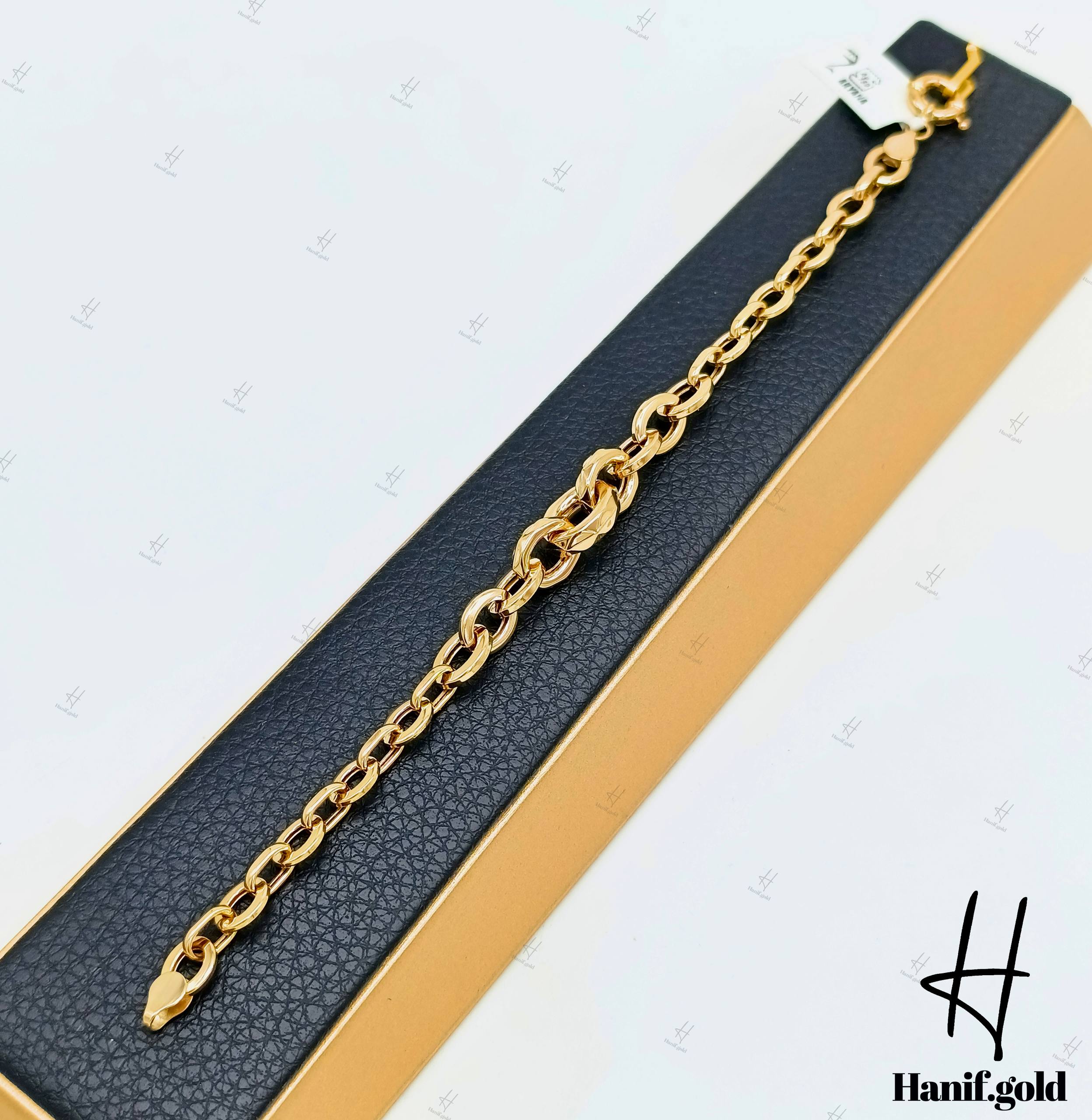 photo_2025-12-07_11-57-15 دستبند طلای لخت آریانا طرح کادنزا آیینهای - Image 1