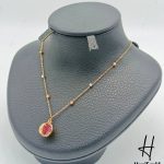 گردنی طلای انار سه‌بعدی نگین دار