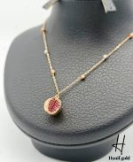 گردنی طلای انار سه‌بعدی نگین دار - Image 2