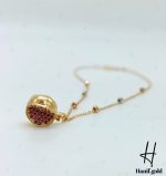 گردنی طلای انار سه‌بعدی نگین دار - Image 3