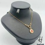 گردنی طلای انار با مینای قرمز