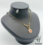 گردنی طلای انار با مینای قرمز