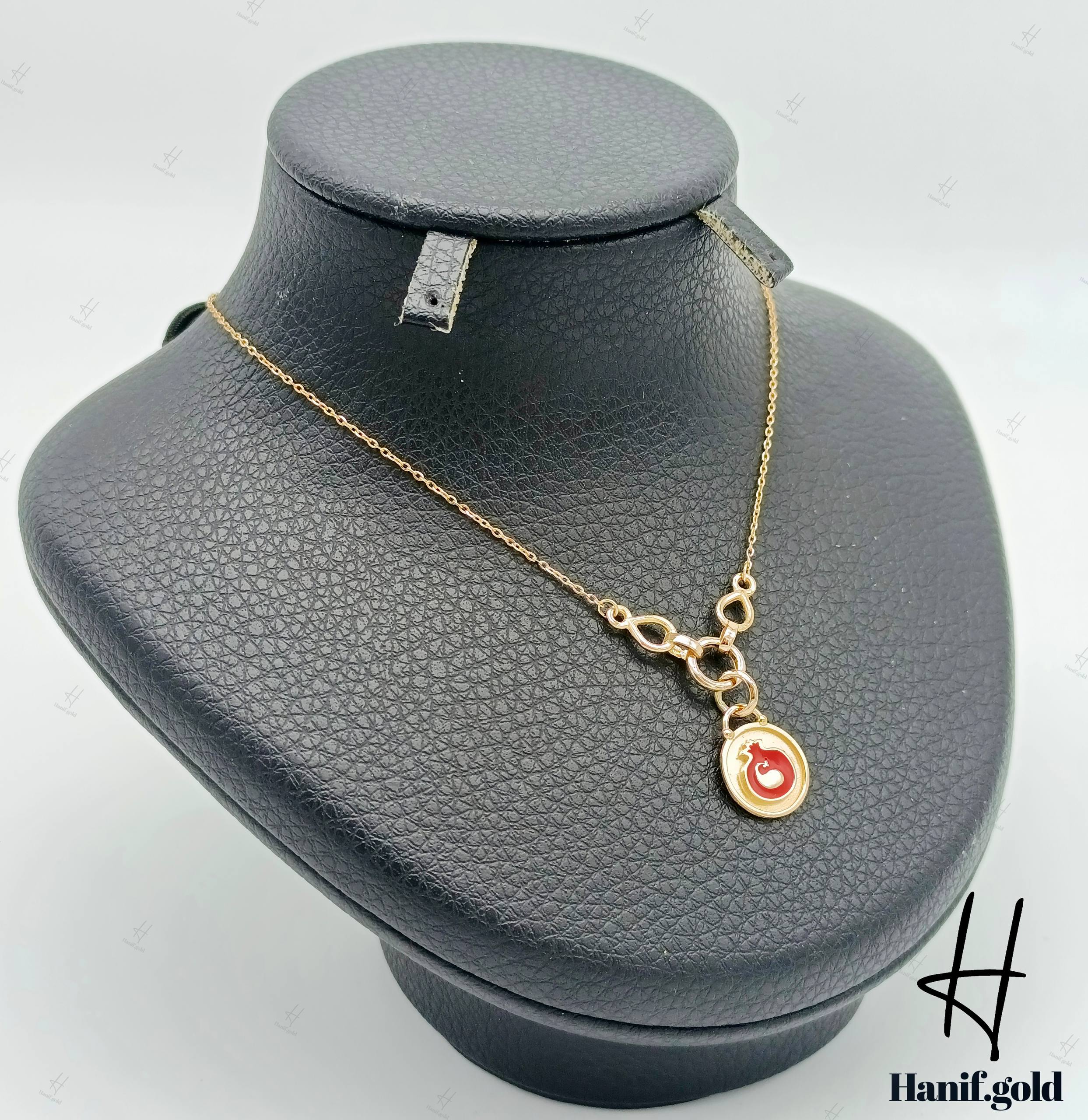 photo_2025-12-07_12-10-12 گردنی طلای انار با مینای قرمز - Image 1