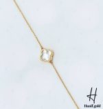 دستبند طلای لخت ونکلیف با سنگ سفید - Image 2