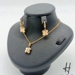 نیم ست طلای زرد و رزگلد گارلین طرح پروانه(نیم ست گارلین)