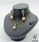 نیم ست طلای زرد و رزگلد گارلین طرح پروانه(نیم ست گارلین)