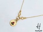 گردنی طلای هندوانه یلدا با مینای سبز و قرمز - Image 2