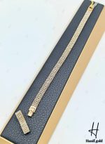 دستبند انگشتر طلای دو رنگ سفید و زرد رولکس آسیا