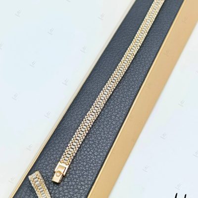 دستبند انگشتر طلای دو رنگ سفید و زرد رولکس آسیا