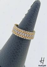 دستبند انگشتر طلای دو رنگ سفید و زرد رولکس آسیا - Image 3