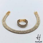 دستبند انگشتر طلای دو رنگ سفید و زرد رولکس آسیا - Image 4