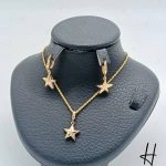 نیم ست طلای دو رنگ زرد و رزگلد گارلین طرح ستاره(نیم ست گارلین)