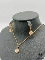 نیم ست طلای دو رنگ زرد و رزگلد گارلین طرح دایره(نیم ست گارلین)