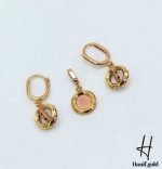 نیم ست طلای دو رنگ زرد و رزگلد گارلین طرح دایره(نیم ست گارلین) - Image 2