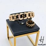 دستبند انگشتر طلای زرد آیینه‌ای طرح کارتیه (دستبند انگشتر آرشا)