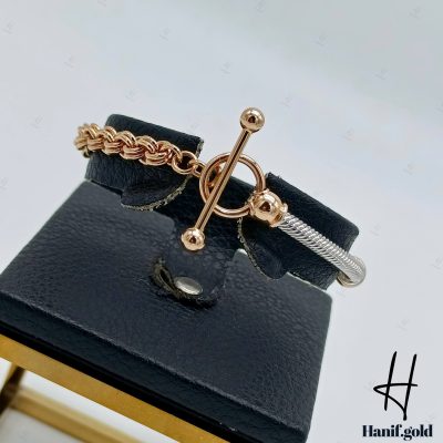 دستبند النگویی طلای رزگلد جسیکا ملانیا