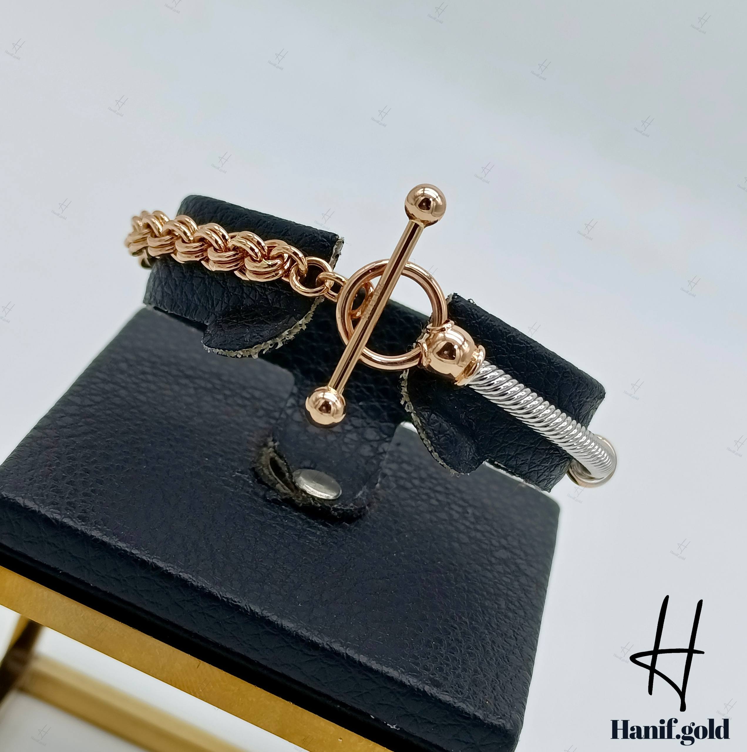 photo_2025-12-07_19-51-50 دستبند النگویی طلای رزگلد جسیکا ملانیا - Image 1