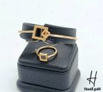 دستبند انگشتر طلای ارمیا با طرح مربع تراش