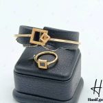 دستبند انگشتر طلای ارمیا با طرح مربع تراش