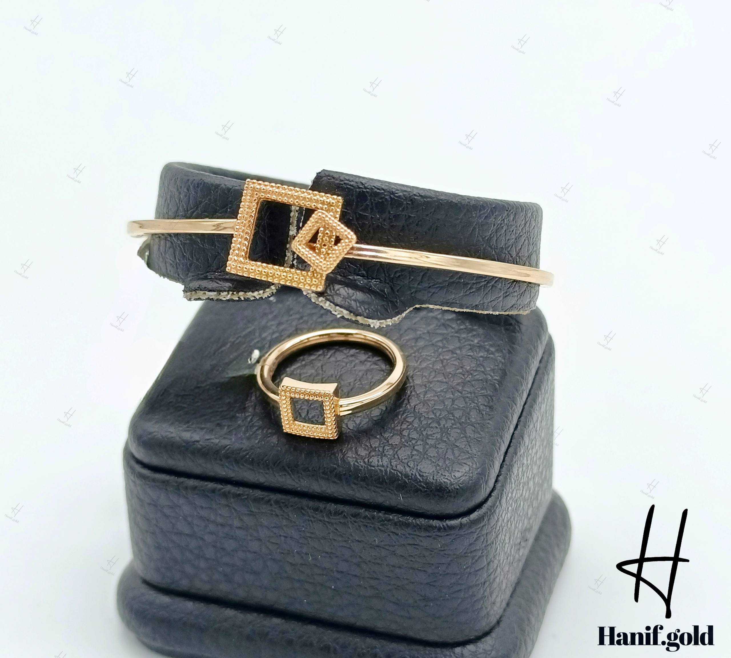 photo_2025-12-07_19-57-06 دستبند انگشتر طلای ارمیا با طرح مربع تراش - Image 1