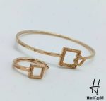دستبند انگشتر طلای ارمیا با طرح مربع تراش - Image 2