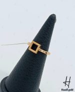 دستبند انگشتر طلای ارمیا با طرح مربع تراش - Image 4