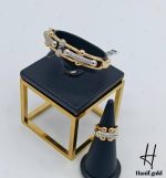 دستبند انگشتر طلای نگین دار تیفانی (دستبند انگشتر نیلی گلد) - Image 2