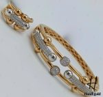 دستبند انگشتر طلای نگین دار تیفانی (دستبند انگشتر نیلی گلد)