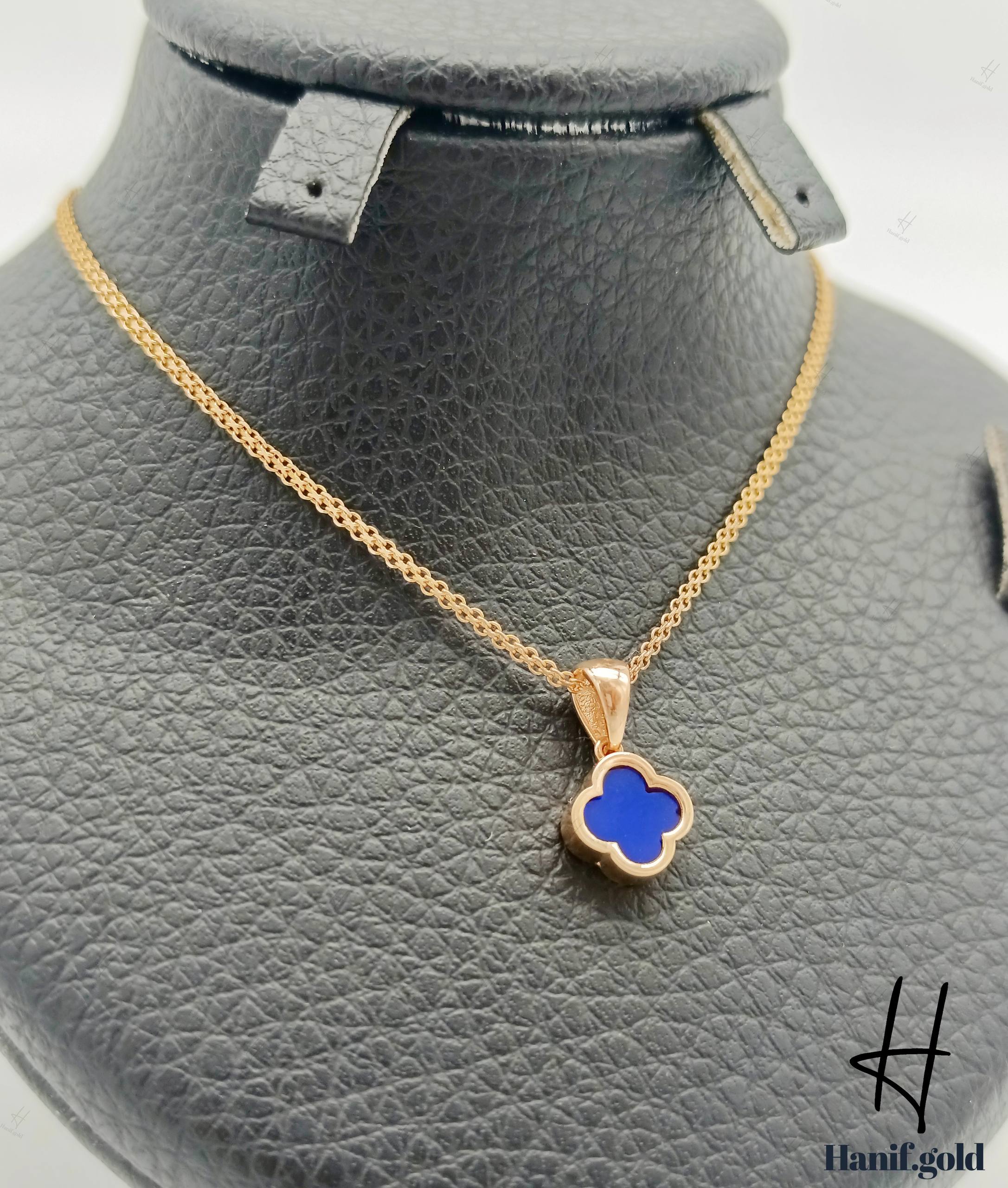 photo_2025-12-08_12-07-26 مدال طلای ونکلیف پارسیس با سنگ سرمهای - Image 1