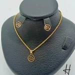 نیم ست طلای مینیمال طرح موج دریا(نیم ست کرابو)