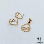 نیم ست طلای مینیمال طرح بی‌نهایت ( نیم ست کرابو) - Image 3