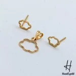 نیم ست طلای مینیمال طرح ابر (نیم ست کرابو) - Image 2