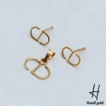 نیم ست طلای مینیمال طرح دیور - Image 2