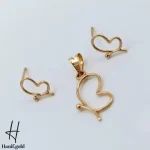 نیم ست طلای مینیمال طرح پروانه (نیم ست کرابو) - Image 2