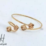 دستبند انگشتر طلای ونکلیف با گل تراش (دستیند انگشتر ارمیا)