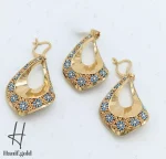 نیم ست طلای طرح اشک سه بعدی با مینای آبی(کالکشن سیمرغ) - Image 2