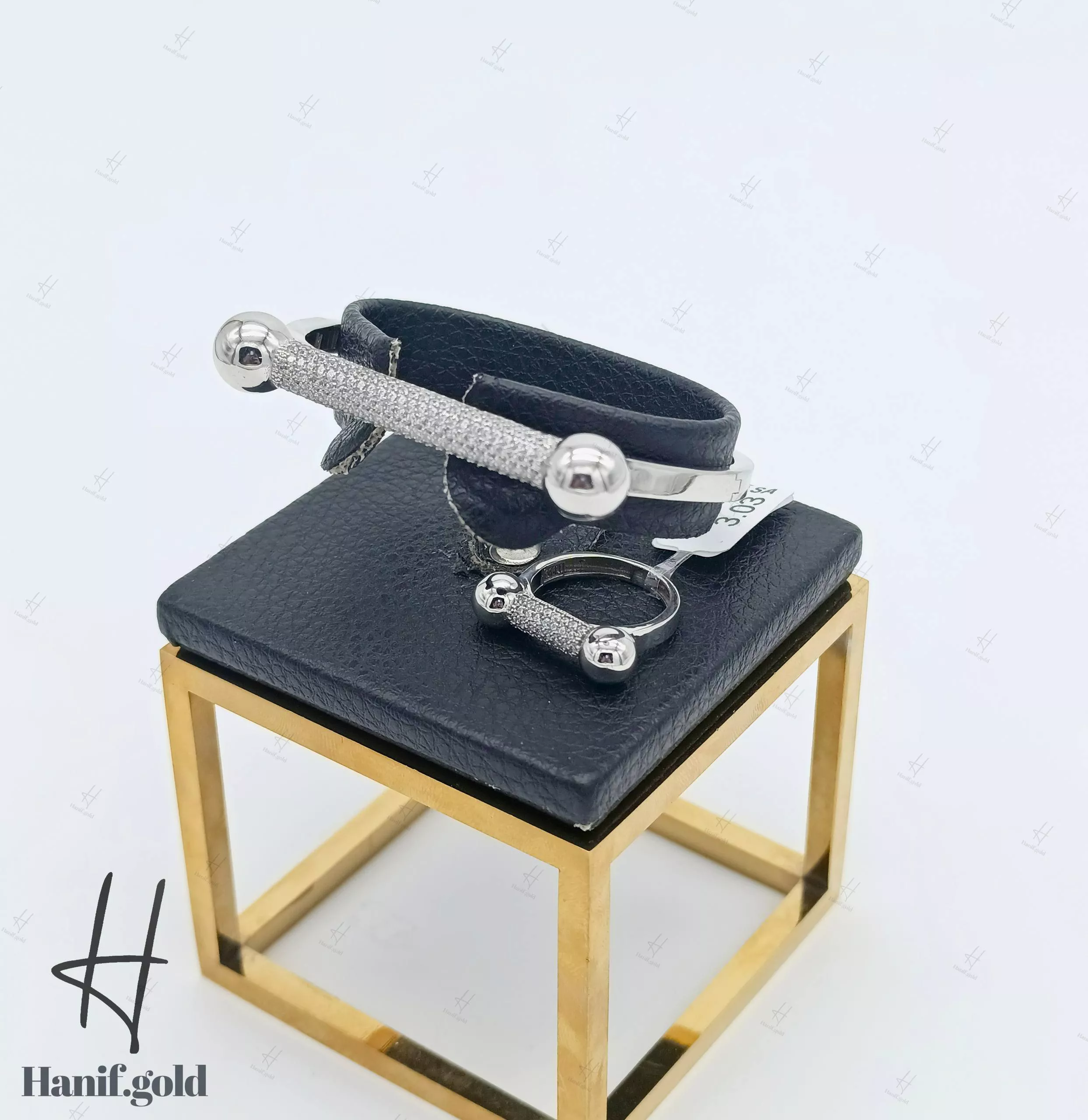 photo_2025-12-27_17-31-25 دستبند انگشتر طلای سفید نیلی گلد السا - Image 1