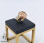 انگشتر طلای مردانه نگین دار طرح بیتکوین