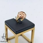 انگشتر طلای مردانه نگین دار طرح بیتکوین