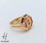 انگشتر طلای مردانه نگین دار طرح بیتکوین - Image 2