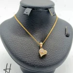 مدال طلای زرد آیینه‌ای قلب لیزری