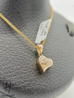 مدال طلای زرد آیینه‌ای قلب لیزری - Image 2