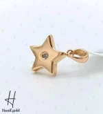 مدال طلای زرد آیینه‌ای قلب لیزری طرح ستاره - Image 3