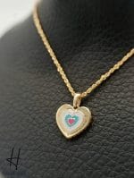 مدال طلای ظریف قلب ۳ رنگ (مدال آرسا) - Image 2