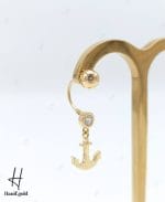 گوشواره طلای زرد دوبل اسپرلوس لنگر - Image 3